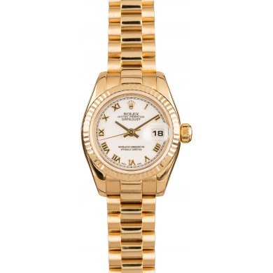 AAA Lady Rolex 179178 White Roman President JW0365