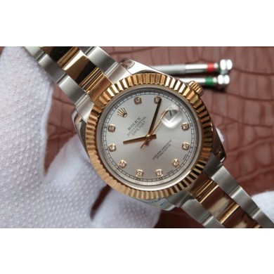 Best Quality Knockoff Rolex DateJust White Dial Wrapped Fluted Beze Bracelet WJ00932