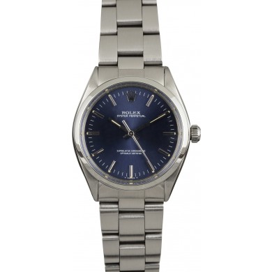 Fake Rolex Oyster Perpetual 1002 Blue Dial JW2225