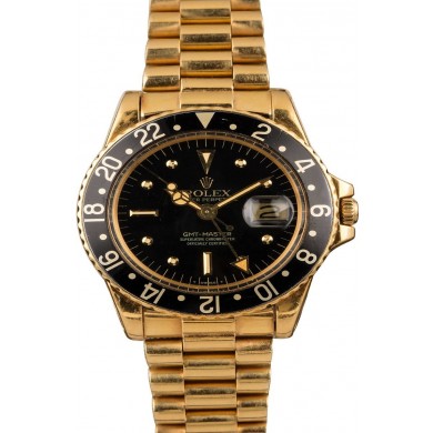 Fake Vintage 1979 Rolex GMT-Master 1675 Nipple Black Dial JW2858