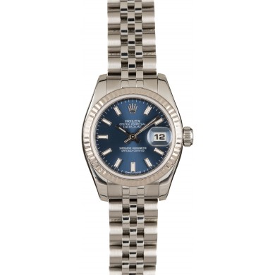 Replica Best Rolex Ladies Datejust 179174 Blue Dial JW0465