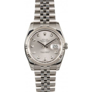 Replica Rolex Datejust Stainless 116234 Diamond Dial JW1962