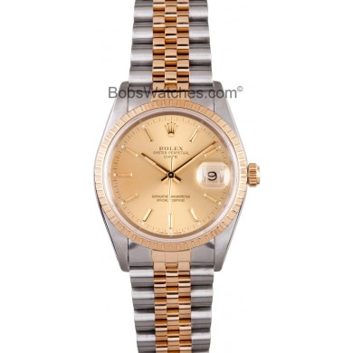 Rolex Date Steel and 18K 15233 JW1723