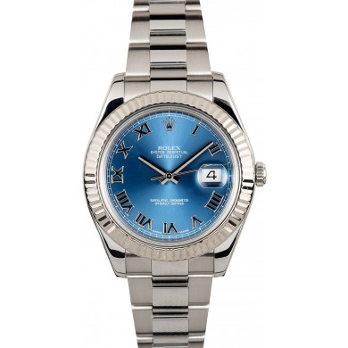 Rolex Datejust II Blue Roman Dial 116334 JW1944