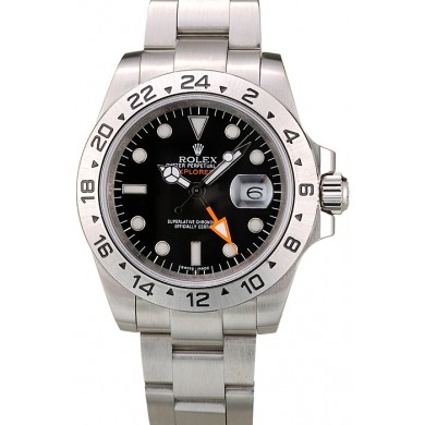 Rolex Explorer Stainless Steel Bezel Black Dial Tachymeter