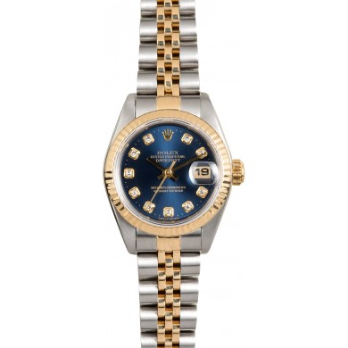 Rolex Ladies Datejust 69173 Blue Diamond JW0472