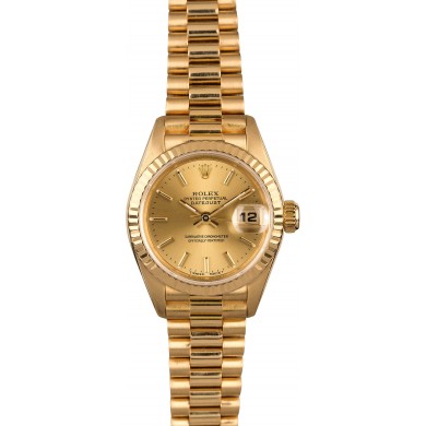 Rolex Ladies Datejust 69178 Champagne Index Dial JW0476