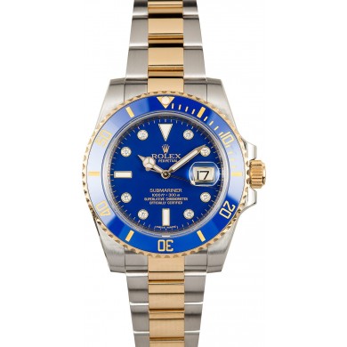 Rolex Submariner Two Tone 116613 Diamond Dial JW2506