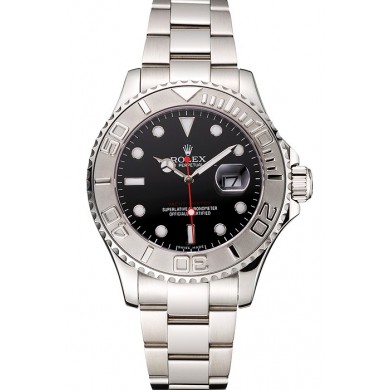 Rolex Yacht-Master Black Dial Stainless Steel Case And Bracelet