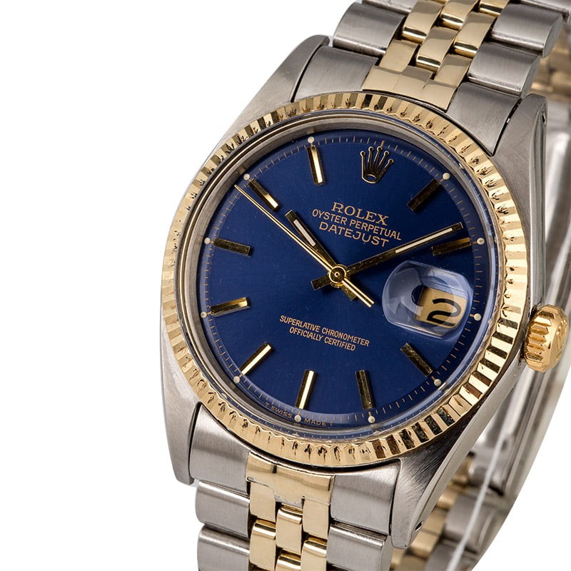 Vintage Rolex Datejust 1601 Blue Dial 