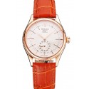 1:1 Replica Swiss Rolex Cellini White Dial Rose Gold Case Light Brown Leather Strap