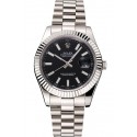 Imitation Swiss Rolex Datejust Black Dial Stainless Steel Case And Bracelet