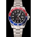 Knockoff Swiss Rolex GMT Master II Black Dial Pepsi Bezel Stainless Steel Case And Bracelet 1453751