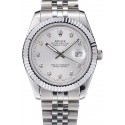 Rolex DateJust Stainless Steel Ribbed Bezel Silver Dial 41977