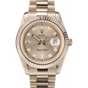 Rolex DayDate Gold Stainless Steel Ribbed Bezel Goldish Dial 41979