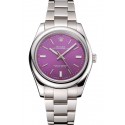 Rolex Oyster Perpetual Red Grape Dial Stainless Steel Case And Bracelet