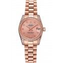 Swiss Rolex DateJust Rose Gold Dial Diamond Case Rose Gold Bracelet 1453977