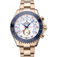 Rolex Yachtmaster II White Dial Blue Bezel Gold Bracelet 622271