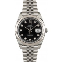 Cheap Rolex Datejust 41 Ref 126334 Black Diamond Dial JW1911