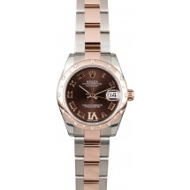 Fake Rolex Datejust 178341 Chocolate Dial Two Tone Oyster JW0421