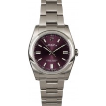 Fake Rolex Oyster Perpetual 116000 Red Grape Dial JW2237