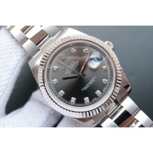 Imitation Rolex DateJust II Fluted Bezel Gray Dial Diamonds Markers Bracelet Rolex WJ00519