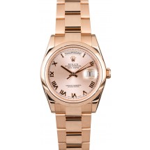 Imitation Rolex Day-Date 118205 Everose Gold Oyster JW1990