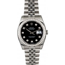 Knockoff Rolex Datejust 116234 Black Diamond Dial & Bezel JW1764