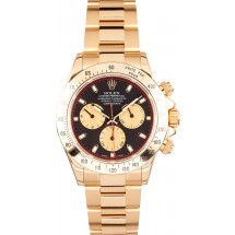 Luxury Replica Rolex Daytona 18K Yellow Gold Black Dial 116528 JW2049