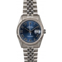 Replica Designer Men's Rolex Datejust 16234 Blue Roman Dial TT JW0699