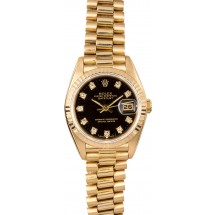 Replica Rolex Lady-Datejust President 69178 Black Diamond JW0566