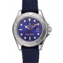 Replica Rolex Yacht Master Blue Dial Blue Fabric Bracelet 1453868