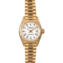 Rolex Ladies President 69178 White Arabic Dial JW0509