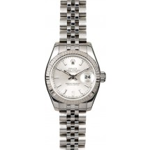 Rolex Lady Datejust 179174 Silver Luminescent Dial JW0543