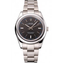 Rolex Oyster Perpetual Dark Rhodium Dial Stainless Steel Case And Bracelet