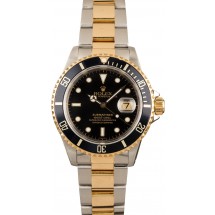 Rolex Submariner 16613 Black Dial Two Tone Bracelet Watch JW2444