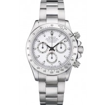 Swiss Rolex Daytona Stainless Steel Bracelet White Dial 80297