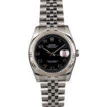 Top Rolex Datejust 116234 Black Arabic Dial JW1760