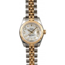 AAAAA Replica Rolex Lady Datejust 179173 MOP Diamond Dial JW0537