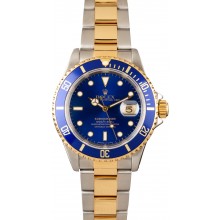 Designer Replica Rolex Steel and Gold Blue Submariner 16613 JW2389