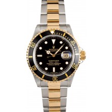 Hot Rolex Submariner Two-Tone 16613 Oyster Black JW2507