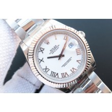 Imitation Rolex DateJust II Fluted Bezel White Dial Roman Numerals Bracelet WJ00619