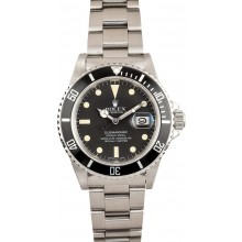 Mens Stainless Rolex Submariner 16800 Black Dial JW0752