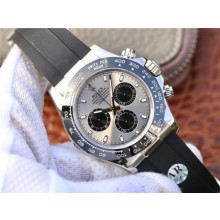 Replica Hot Rolex Daytona 116519 904L Case Gray/Black Dial Black Rubber Strap WJ00045