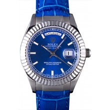 Replica Rolex Day-Date Oyster Collection Blue Leather Band 621490