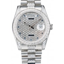 Replica Rolex DayDate Diamond Plated Stainless Steel Bracelet Diamond Plated Dial 41986