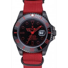 Replica Rolex Stealth Submariner Red Nylon Strap 622010