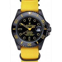 Replica Rolex Stealth Submariner Yellow Nylon Strap 622012