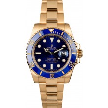 Rolex Gold Submariner 116618 Blue Dial JW2192