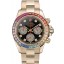 Fake Rolex Daytona Cosmograph Rainbow Crystals Bezel Rose Gold Strap Black Dial 80251